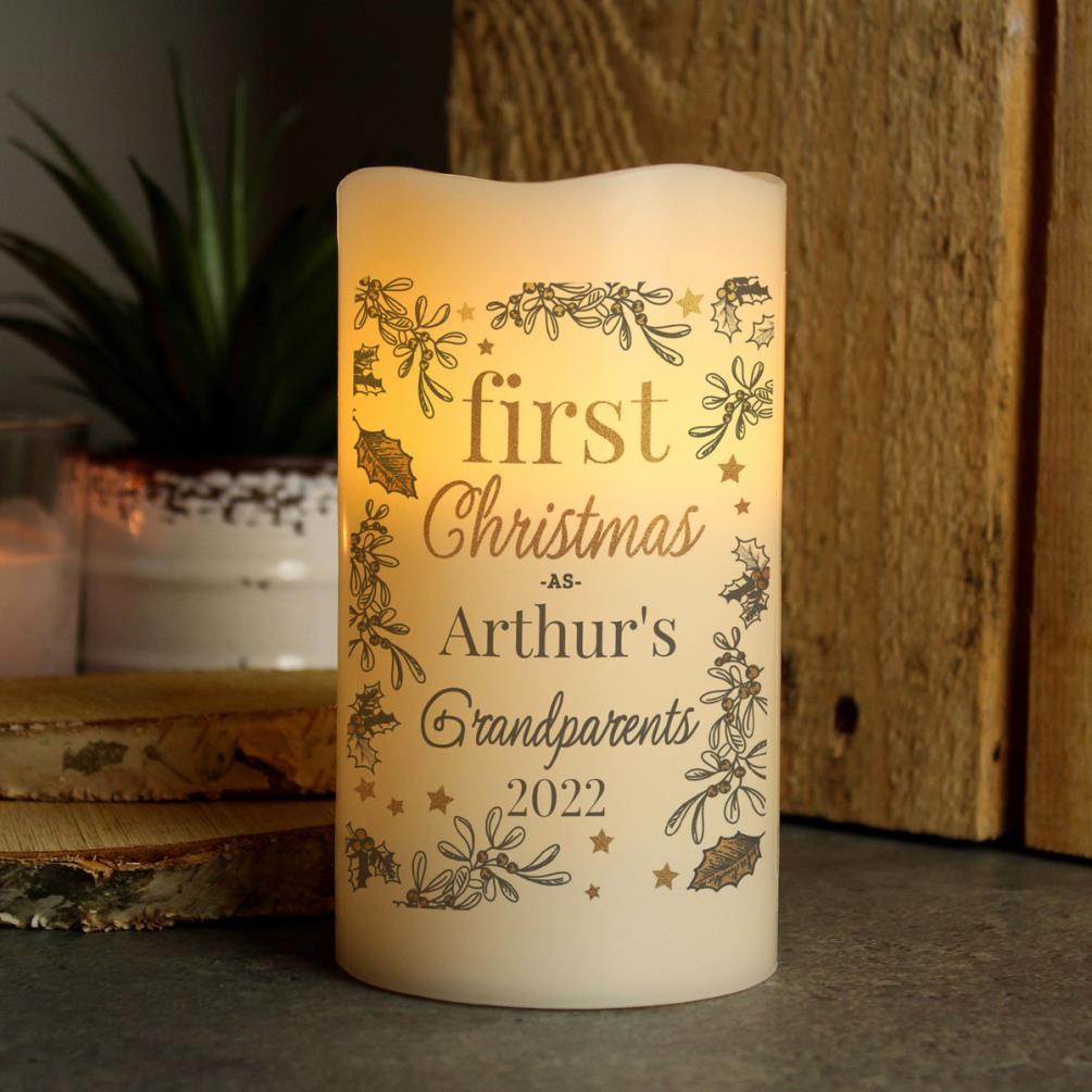 Personalised First Christmas LED Candle Extra Image 1